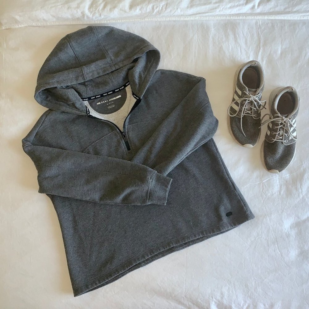 DKNY Cropped Quarter Zip Hoodie